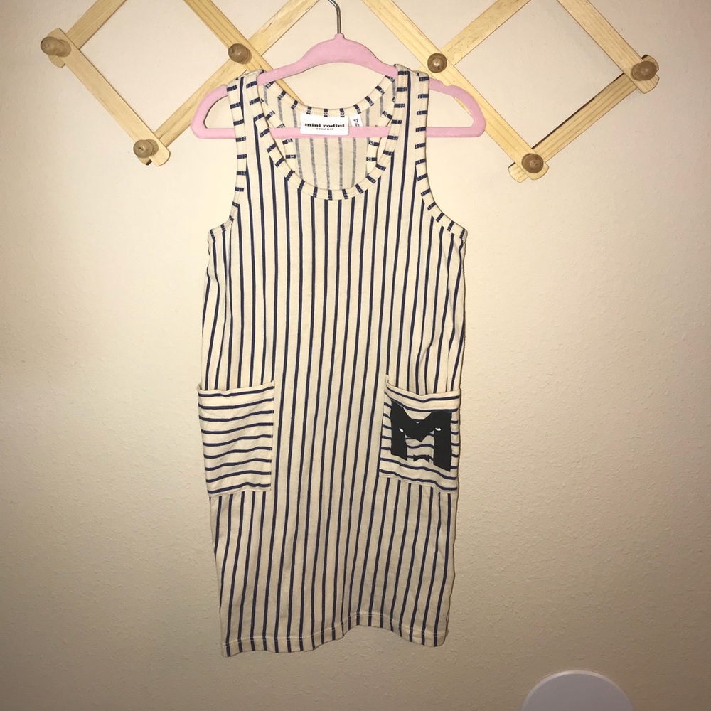 Mini Rodini size 3 EUC Navy/Cream maxi dress